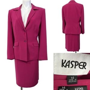Kasper Fuchsia Blazer and Skirt Ensemble